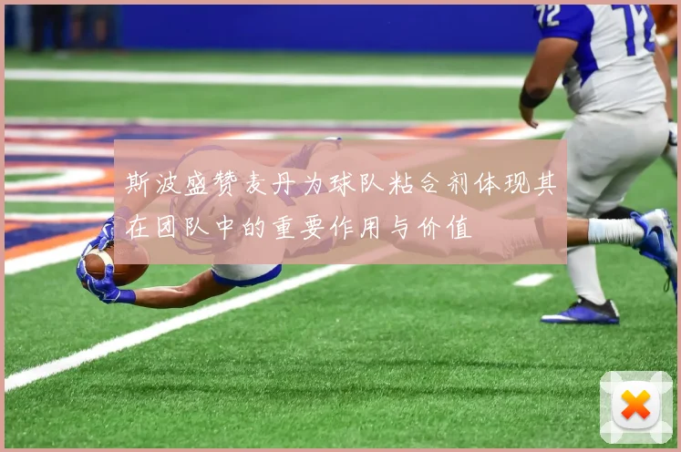 斯波盛赞麦丹为球队粘合剂体现其在团队中的重要作用与价值